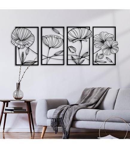 Déco Murale Métal Chat Noir Et Lune Avec Papillons - 35 Cm - Style Moderne Halloween Ou Boho - Silhouette Suspendue Pour Chambre, Salon, Maison
