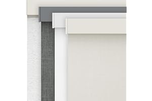 AOSKY Linen Roller Blinds Shades for Indoor Windows Pull Down Cordless Blackout Black Out Window Shade 20 Inch Blinds for Home Beige