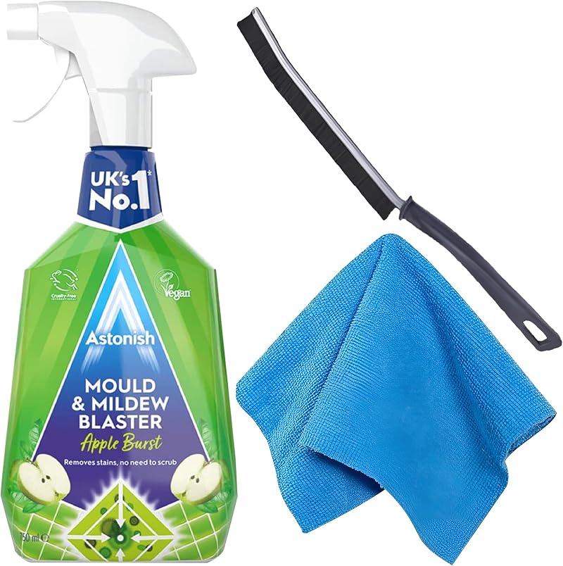 Astonish Mould & Mildew Remover 750ml + Cleaning Brush & Cloth Set