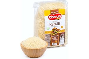 BISVUA Premium Dried Kataifi 500g (17.6 oz) - Perfect for Viral Dubai Chocolate Bar Pistachio Stuffed Desserts knafeh, Kunafa, and Middle Eastern Pastries - kataifi shredded fillo dough