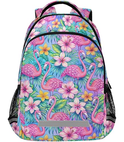 Yusudan Flamingo Laptop Backpack for Womens Girls, College Backpacks School Bag Bookbag 15.6 Inch Computer Backpack (Green) : Electronics