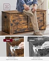 VASAGLE Storage Chest Bench Rustic Brown 40 x 100 x 46 cm LSB061T01 view 6