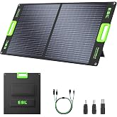 EBL Solar Panel 100W Portable Solar Panel for 300/500/1000 Power Station | With Adjustable Kickstand and Parallel Cable, Waterproof IP65 for Outdoor Camping, Hiking, RV Trip