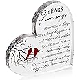 VELENTI 65th Wedding Anniversary Present for Him and Her - Blue Sapphire Anniversary Present for Couple - Unique Acrylic Heart-Shaped Keepsake for 65 Anniversary