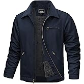 TACVASEN Mens Work Jackets Construction Duck Canvas Jacket Fleece Lined Sherpa Waterproof Warm Winter Heavy Coats