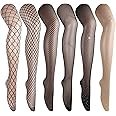 DRESHOW 6 Pack Fishnet Garter Belt Stocking Suspender Pantyhose Tights Thigh High Pantyhose