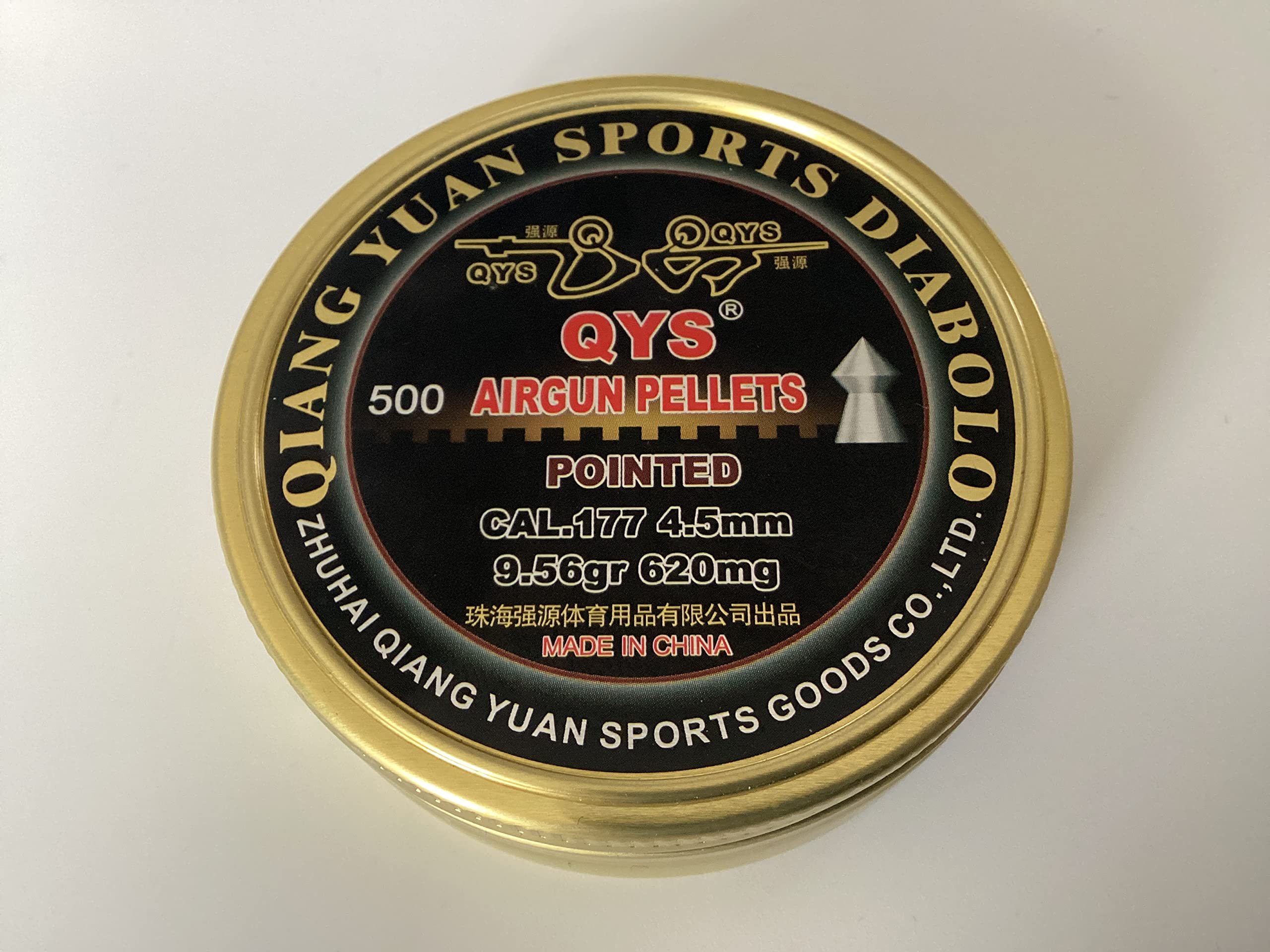 QYS Pointed Heavy .177/4.50mm Airgun Pellets (Qty500) L753