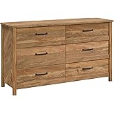 Sauder Cannery Bridge 6 Drawer Dresser Bedroom Dresser Chest of Drawers Wooden, in Sindoori Mango