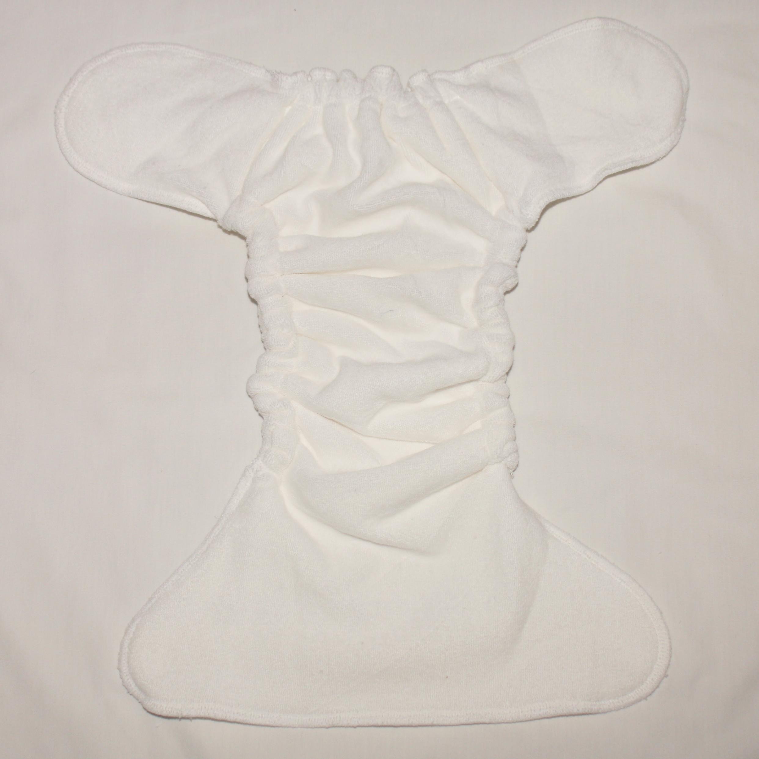 POOTERS Snapless Fitted Cloth Diapers 6 Pack Unbleached Premium