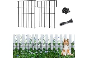 Xeeol 10 Pack Animal Barrier Fence, 10.83ft (L) x 16in (H) Decorative Garden Fencing Border for Yard, Rustproof Metal Wire No Dig Bottom Fence Panels for Dog and Rabbit, Outdoor Patio Decor