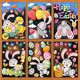 DERAYEE Easter Window Clings, 78 Pcs Easter Window Stickers Bunny Egg Glass Door Decals for Home, Office, School Party Decora