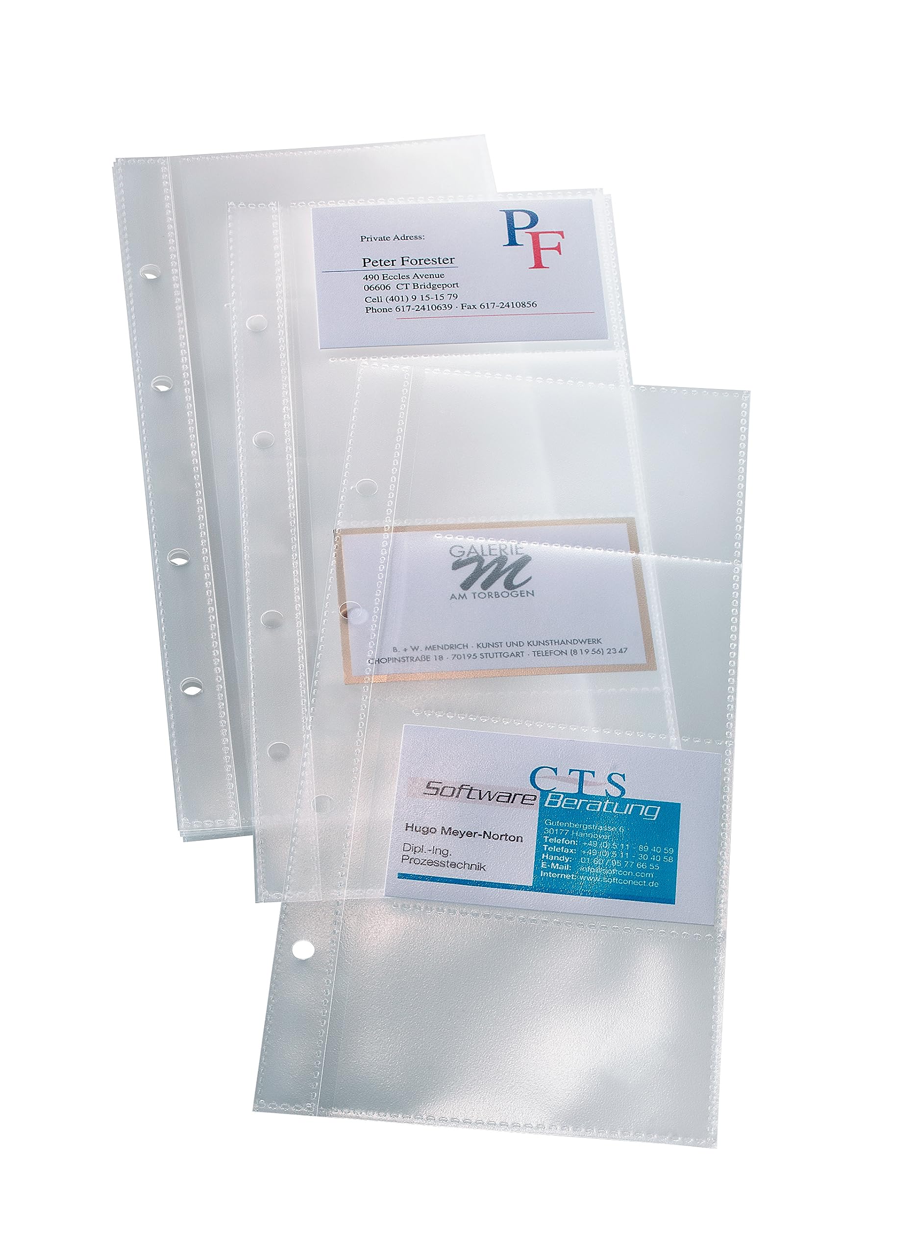 SIGEL VZ350 Pockets for Business Card Organisers, one row, transparent, 10 Pieces