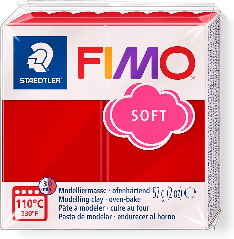 Staedtler Fimo Soft 8020-2 P Christmas Red Polymer Modelling Clay 57g