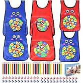 Sticky Ball Vest Game for Kids, Self-Stick Target Set with 6 Vests 48 Balls | Fun Outdoor Games &amp; Birthday Party Activities for 5-8, Backyard Throwing Toy, Team Dodgeball Game, Screen-Free Active Play