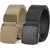 WERFORU Nylon Belt for Men Military Tactical Belt Canvas Outdoor Web Belt with Plastic Buckle