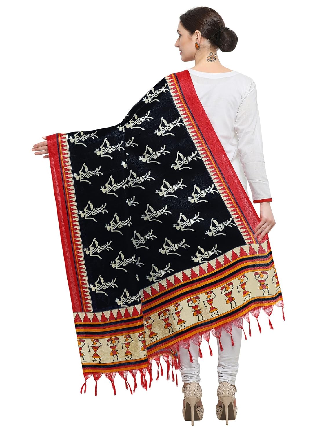 varayu women's art silk printed dupatta