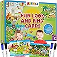 Search and Find Cards for Kids Ages 3 4 5 6 Year Old, Toddler Preschool Learning Reusable Activity Mats, Boys Girls Kindergarten Educational Games