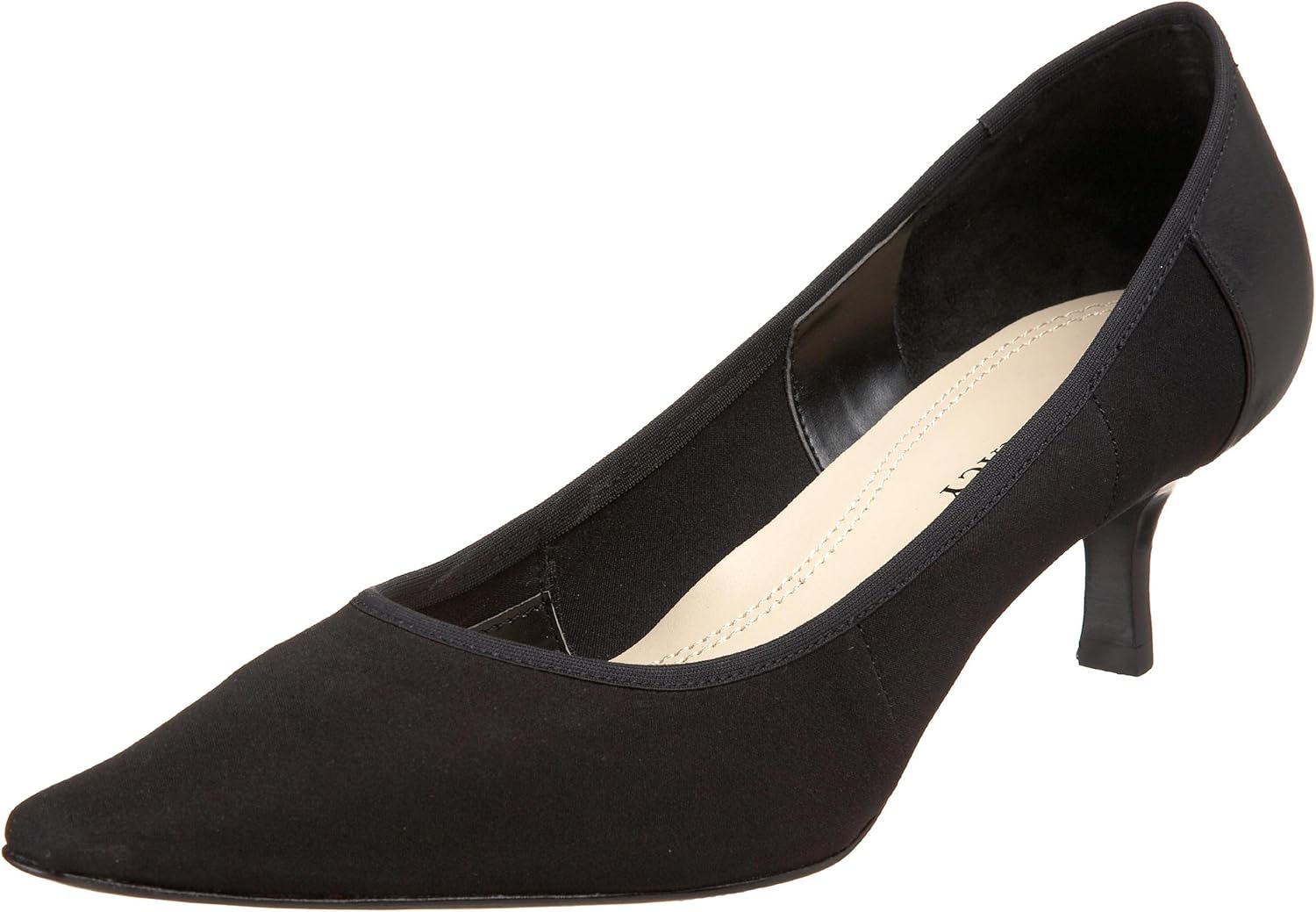 ELLEN TRACY Women's Simple Low Heel Stretch Pump, Black, 5