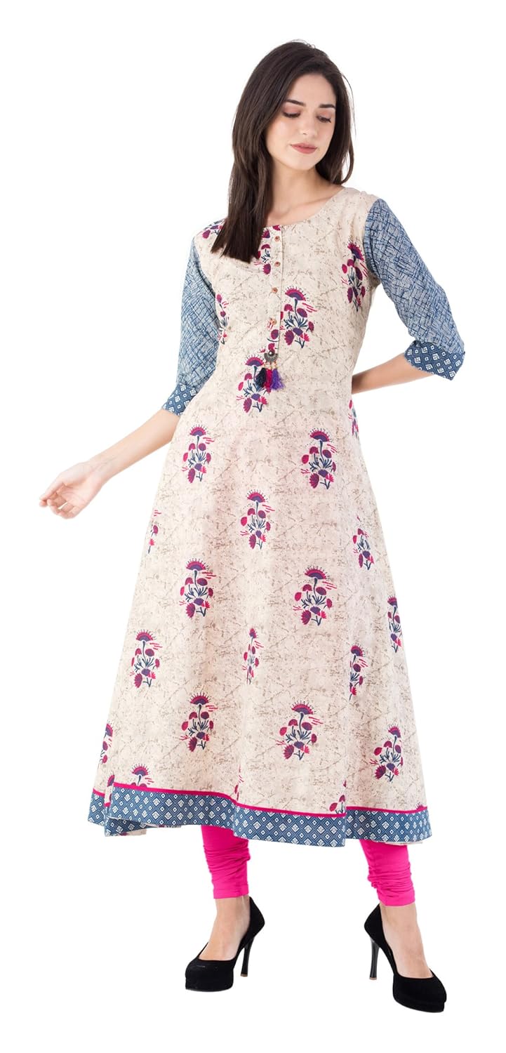 gulmohar jaipur women's cotton a-line kurta