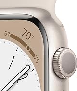 Apple Watch Series 8 GPS 45mm Starlight Aluminium Starlight Sport Band Renewed view 3