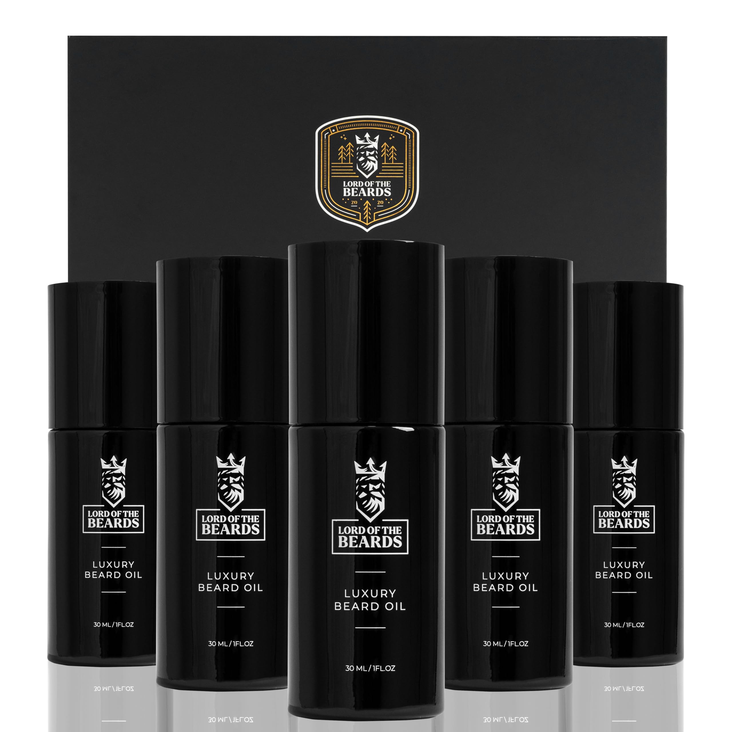 LORD OF THE BEARDS® Luxury Beard Oil set – Premium Beard Oil Gift Sets for Men with Organic Jojoba, Coconut, and Argan Oils | Best Gift for Husband, Father and Boy Friend (Pack of 5 100ml)