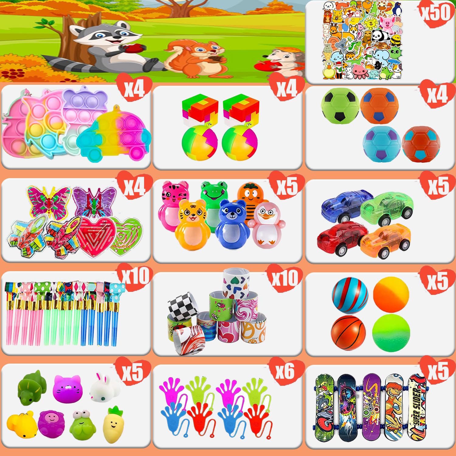 YOAUSHY 127 Pcs Party Favors for Kids, Treasure Box Toys for Classroom, Prizes Box Toys Classroom, Goodie Bags Stuffer Pinata Fillers, Treasure Chest Toys