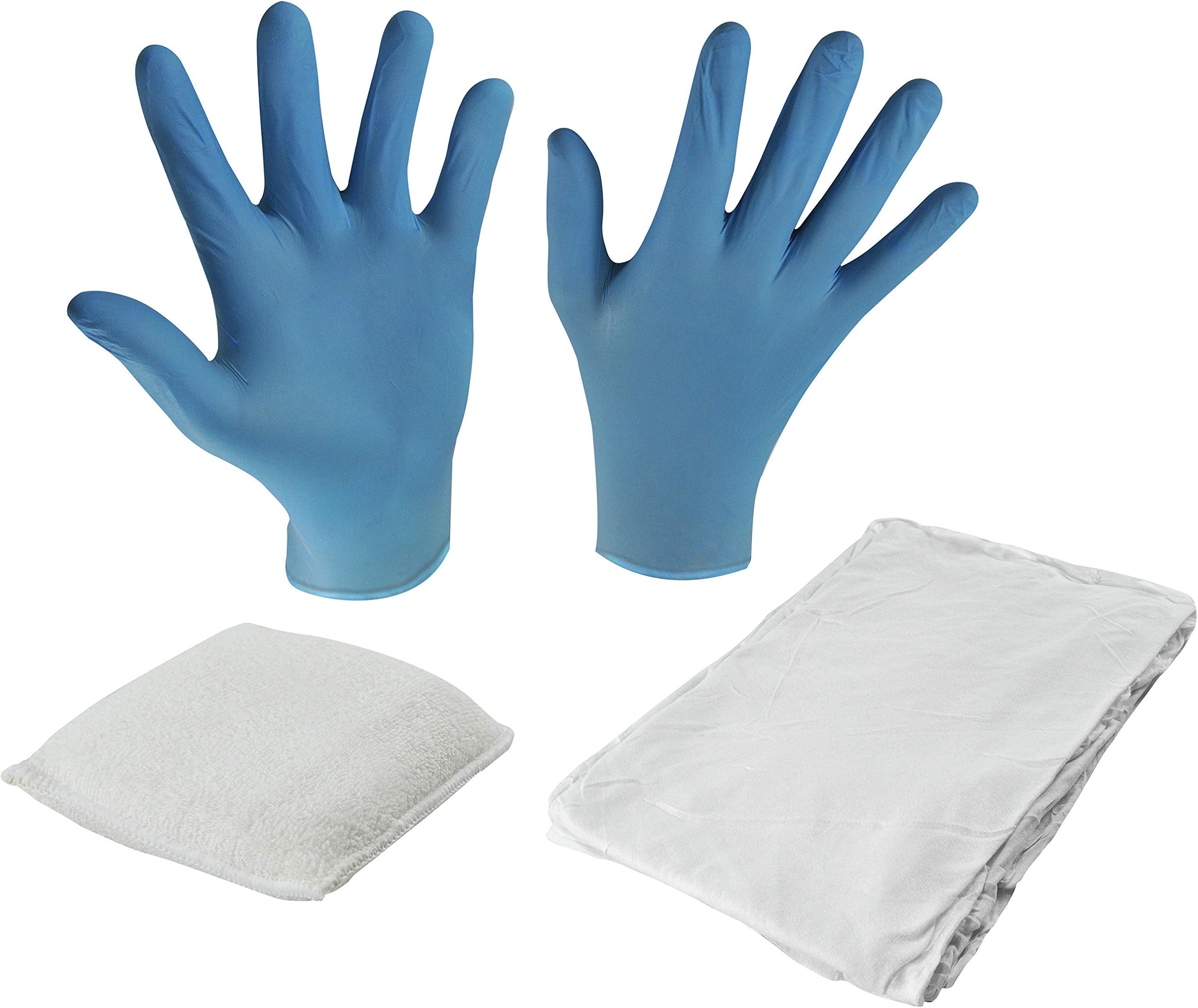 Staining Kit - 1 Pair Latex Glove - 1 Stain Applicator Pad (4 x 4 x 1) - 1 Lint-Free Cotton Wiping Cloth