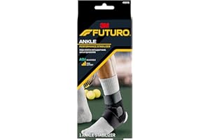 3M Futuro Sport Deluxe Black Ankle Stabilizer One Size Hook and Loop Strap for The Foot 46645ENR