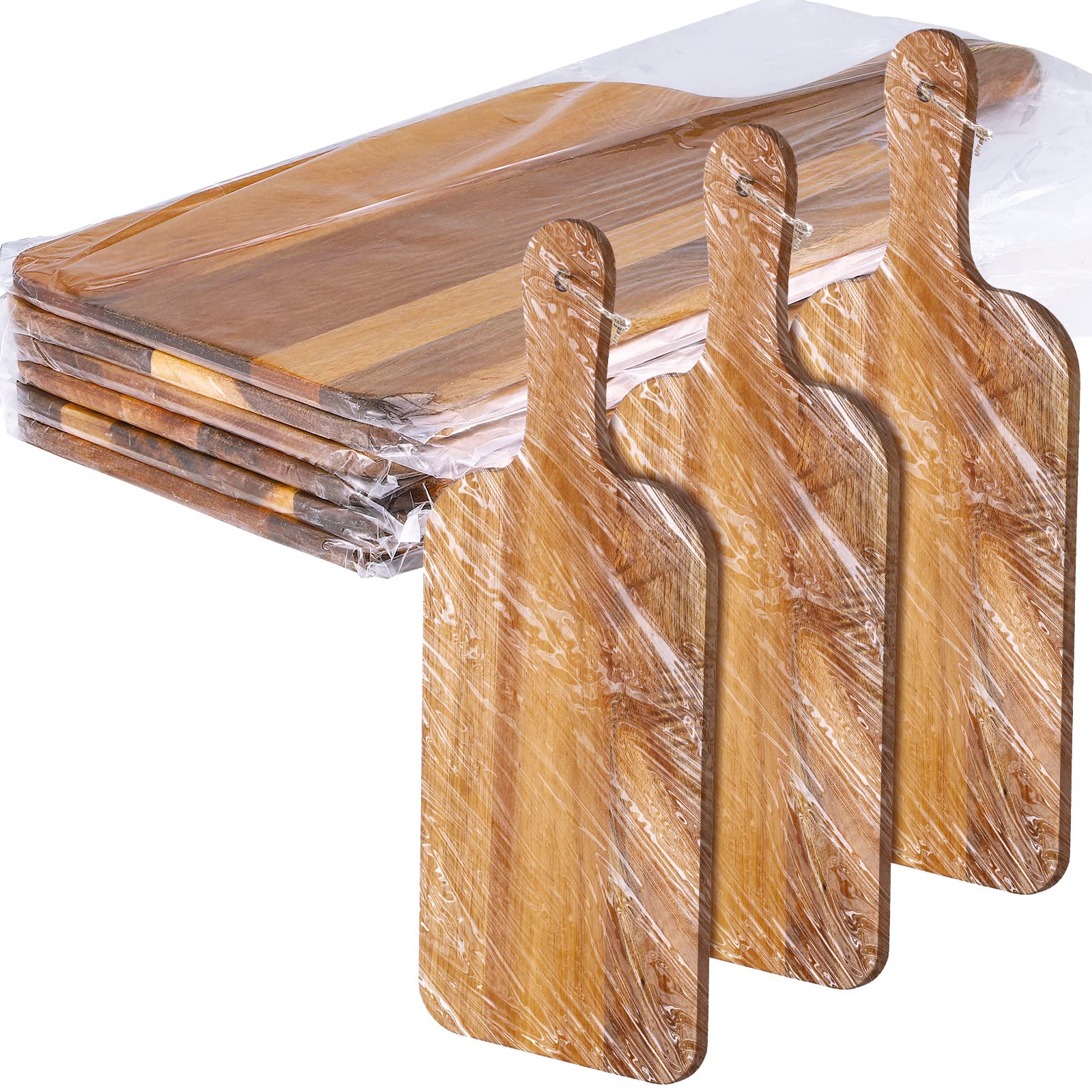 Photo 1 of Patelai 6 Pcs Cutting Board Set with Handles Laser Engraving Wooden Charcuterie Kitchen Plain Serving Chopping Board Bulk for DIY Housewarming(Acacia Wood,15 x 7 Inch)