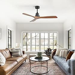 Wood Ceiling Fan no Light, Walnut, 52" Ceiling Fan