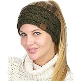 C.C Soft Stretch Winter Warm Cable Knit Fuzzy Lined Ear Warmer Headband