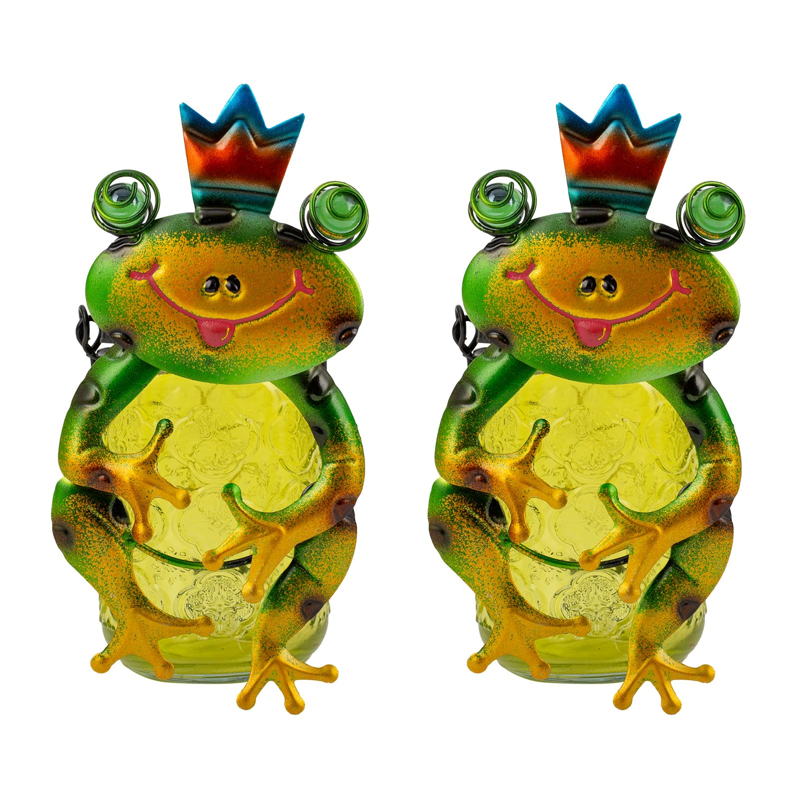 Photo 1 of Starsoul 2 Pack Hanging Solar Lantern Outdoor Waterproof, Decorative Frog Prince Solar Mason Jar Lights, Frog Lights Decor for Garden Yard Patio Tabletop