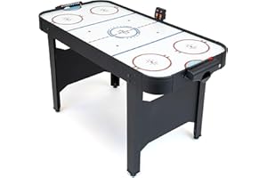 GoSports 48 Inch Air Hockey Arcade Table for Kids - Oak or Black - Includes 2 Pushers, 3 Pucks, AC Motor, and LED Scoreboard