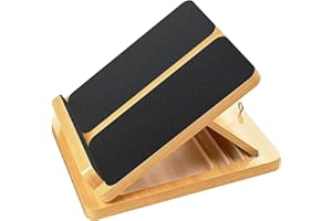 EVERRUSH Slant Board Wooden, Calf Stretcher Adjustable Incline Board for Foot Ankle Professional Squats Wedge Calf Stretch Board for Plantar Fasciitis, Achilles Stretcher, Pain Relief Exercise Rehab
