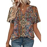 Zeagoo Womens Tops Short Sleeve V Neck Tee Shirts Cute Dressy Casual Clothing Business Work Blouse