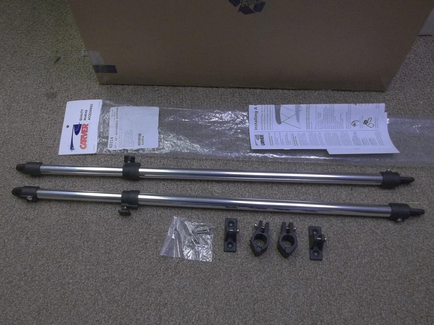 Adjustable from 22" to 44" Boat Bimini Top SUPPORT POLES Set of 2 Brace