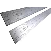 Taytools 24" Rigid Machinist Rule Ruler Hardened Spring Steel 4R Graduations in 1/8", 1/16", 1/32" and 1/64" MRSAE-24