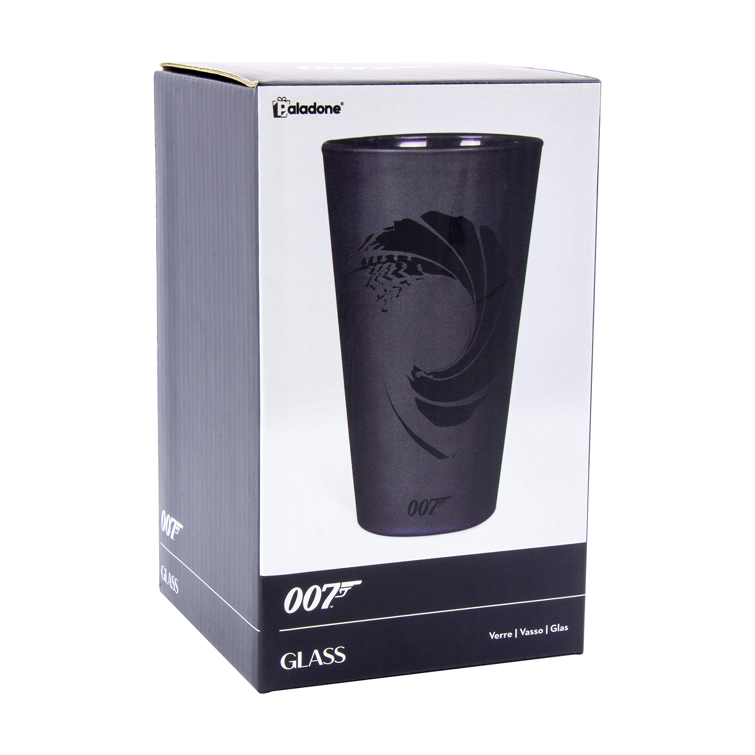 Paladone 007 James Bond Black Drinking Glass, 450ml