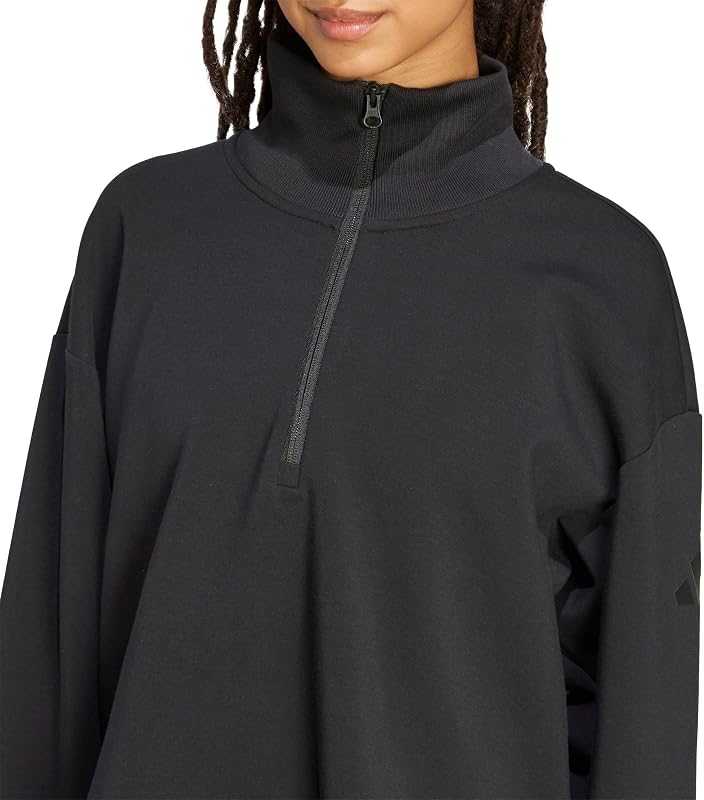 Femme Soft Lux Quarter-Zip Sweatshirt, Black, S