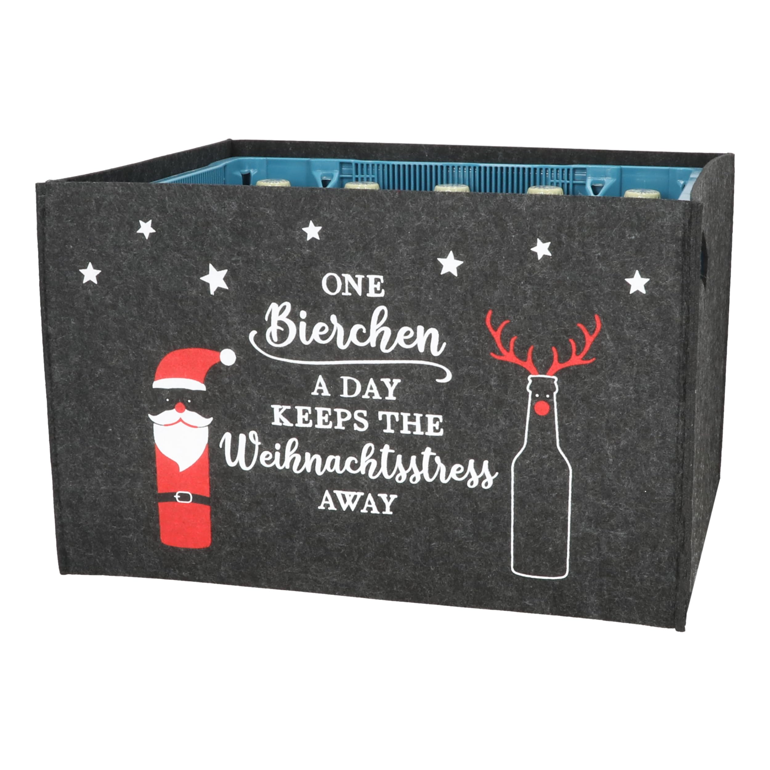 Bock op Kölle Craft Set for Beer Crate Felt with Velcro Fastening, Grey