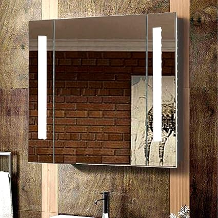 Minifair Led Illuminated Bathroom Mirror Cabinet Shaver Demister