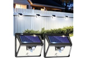 vighep 2Pack Solar Deck Lights Outdoor, Waterproof Fence Lights with Motion Sensor (3 Modes 178LED), Bright Wireless Wall Light for Outside Yard Garden