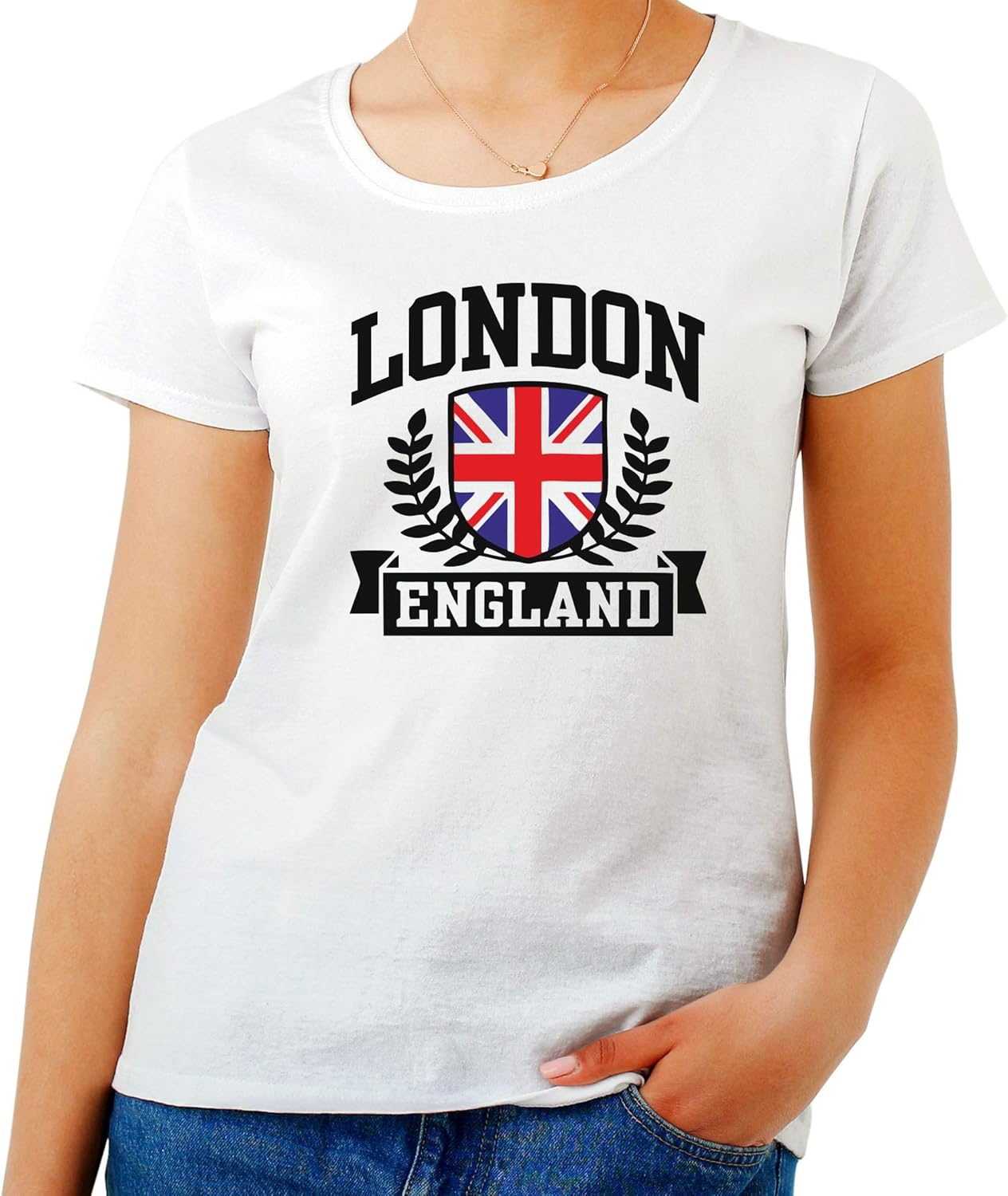 TShirt Woman White DEC0406 London England Amazon.co.uk Clothing