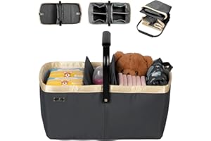 BabbleRoo Diaper Caddy: Large Capacity Diaper Organizer Basket, Perfect for Storing Baby Wipes, Diapers & Baby Essentials. Spacious, Convenient for Parents of Newborn Babies – Black