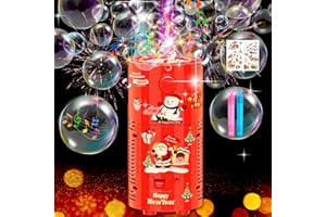 Christmas Fireworks Bubble Machine Toys - FUNNYB&G Automatic Bubble Maker with Music & Flash Lights 18000+ Bubbles/min - Gifts for 1 2 3 4 5 Years Old Kids Boys Girls Christmas Birthday Parties