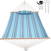 Lazy Daze 12 FT Sunbrella Fabric Hammock, Non-Fading Double Outdoor Hammock | 2 Person Hammock with Pillow, Straps, Carabiners , All Weather Fade Resistant for Outside, Dolce Oasis