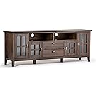Simpli Home Artisan Solid Wood 72" TV Media Stand, Natural Aged Brown
