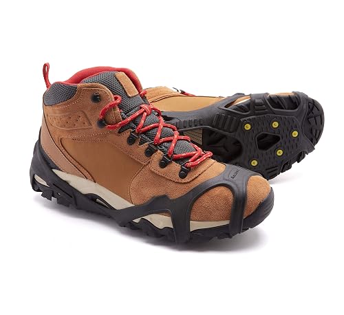 ICETRAX V3 Tungsten Winter Ice Grips for Shoes and Boots - Ice Cleats for Snow and Ice, StayON Toe, Reflective Heel
