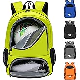 Mkour Soccer Bag - Football Basketball Volleyball Backpack with Ball Compartment and Holder