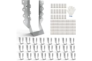 OSCORNA 25pcs 2x6 Joist Hangers with Screws, 20-Gauge Galvanizing Face Mount Joist Hanger for Wood Posts, Hurricane Rafter Ties Clips, 2x6 Brackets for Floor Deck and Ceiling Trusses, Lumber Beam Connectors